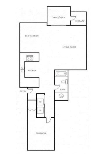 Eleven Pines 1x1 Floor Plan
